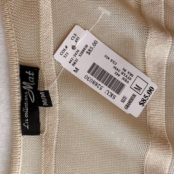 Les Collections Mat Womens Lightweight Open Knit Cardigan Size Medium Beige New - Picture 7 of 11